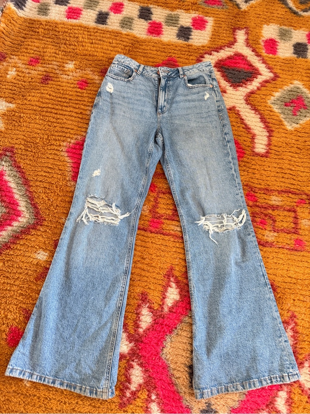 Garage denim flare distressed jeans 5